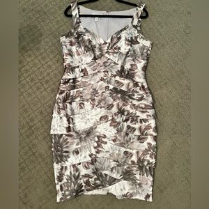 Gorgeous London Times Silver/Pewter Bandage Dress Ladies 14